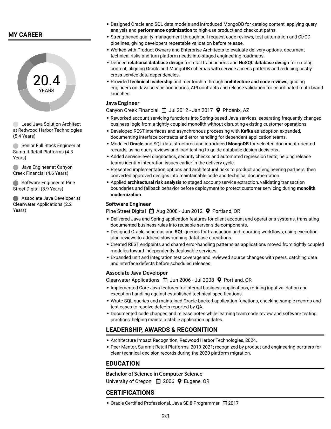 Resume example — page 2