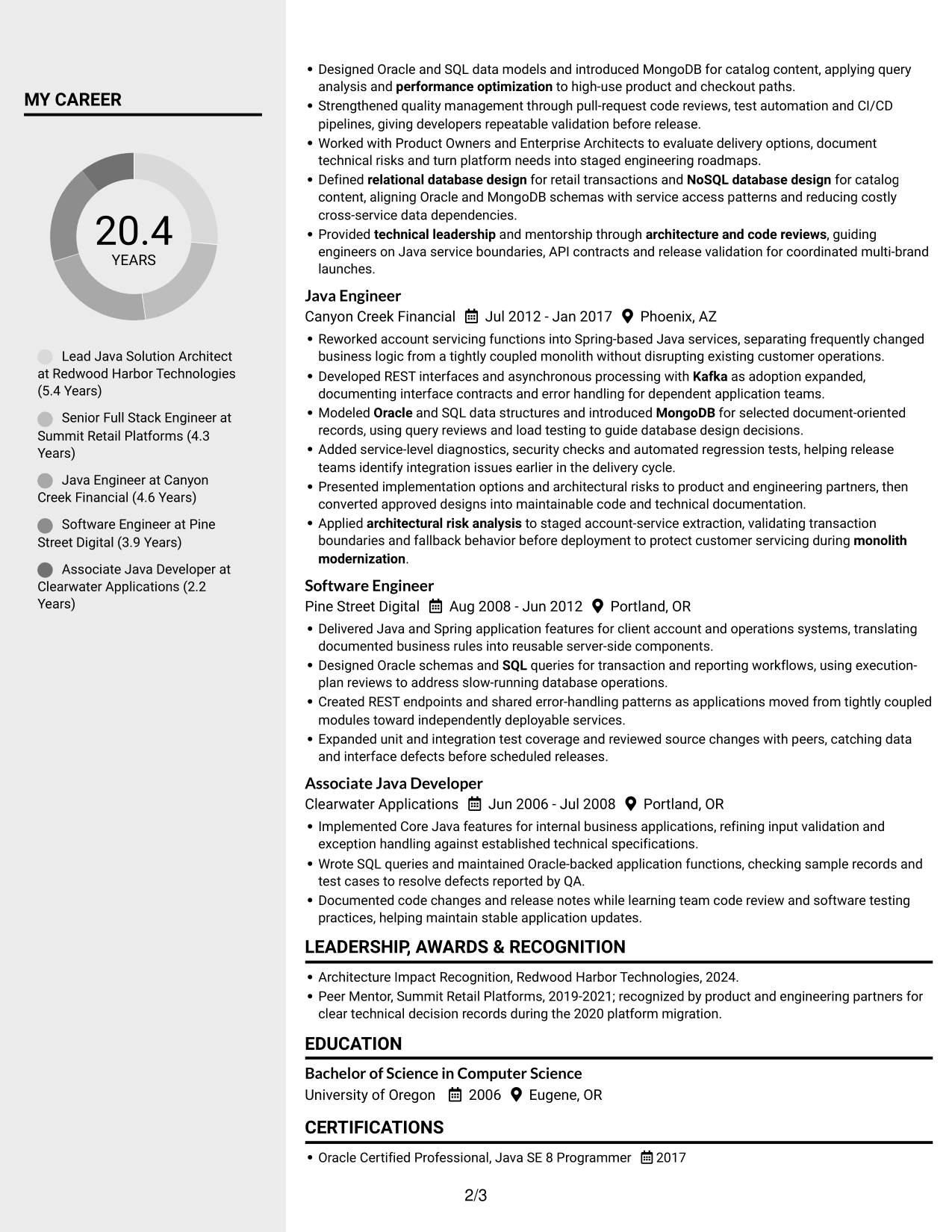 Resume example — page 2