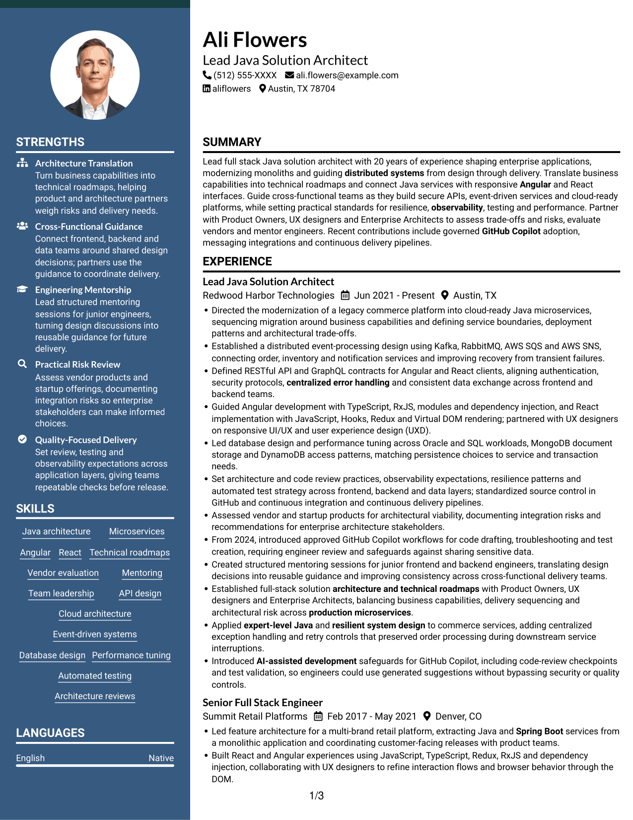 Resume example — page 1