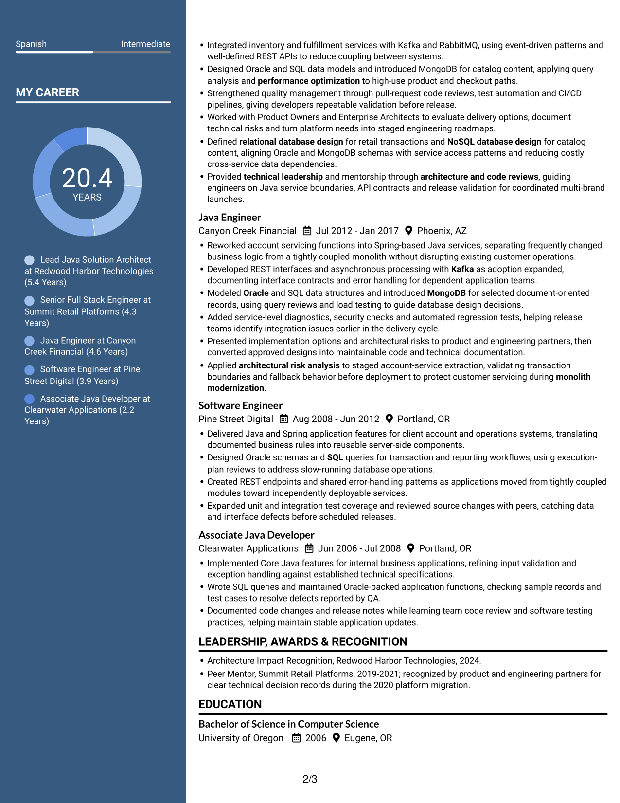 Resume example — page 2