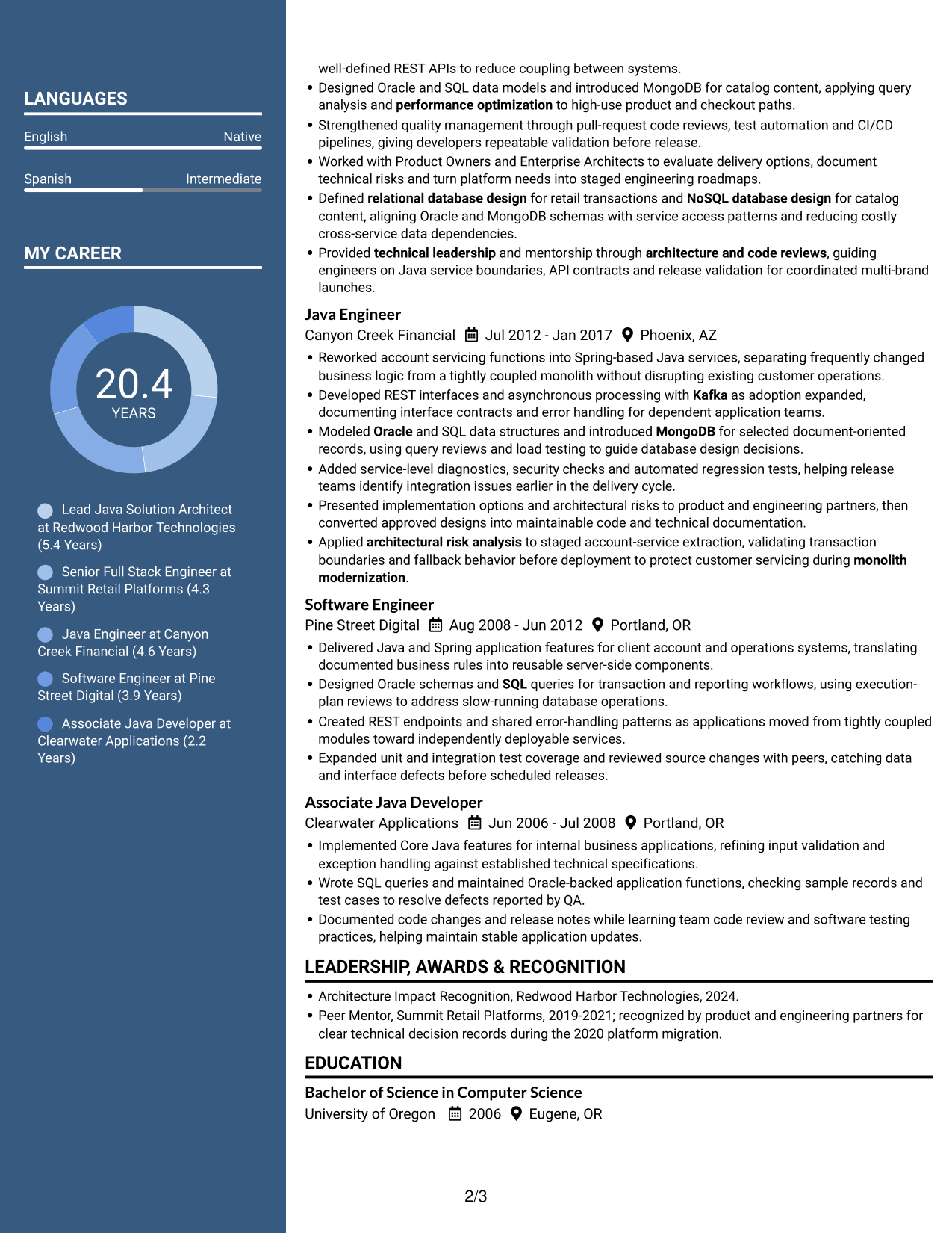 Resume example — page 2