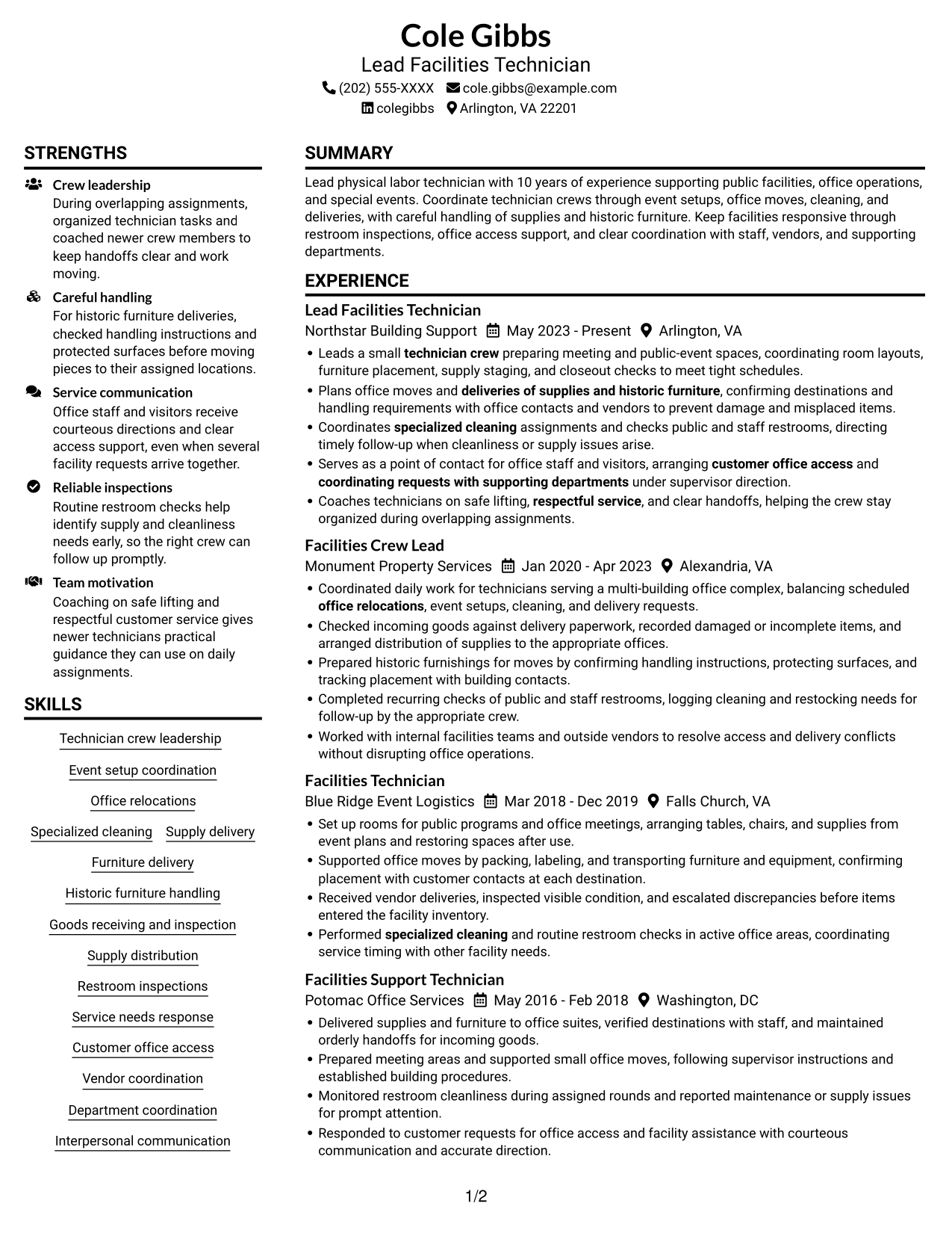 Resume example — page 1