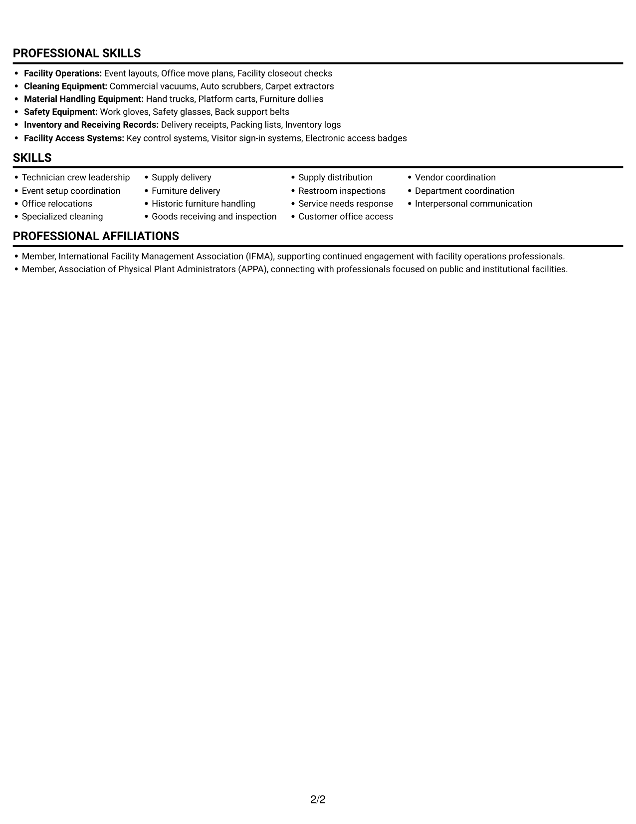Resume example — page 2