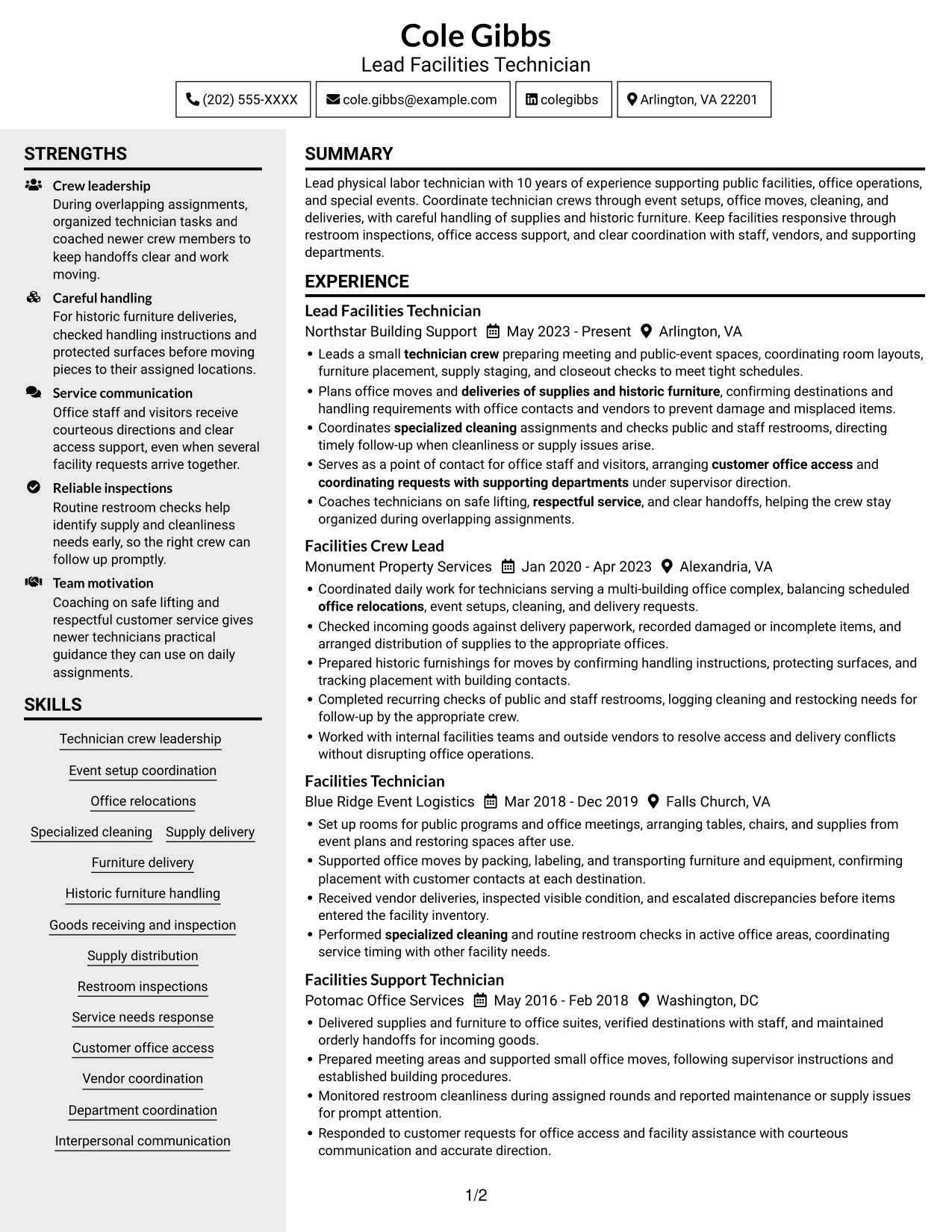 Resume example — page 1