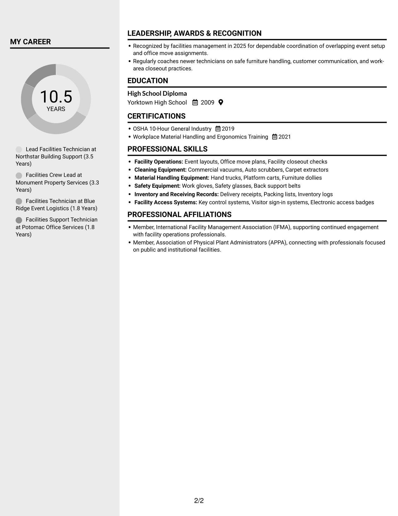 Resume example — page 2