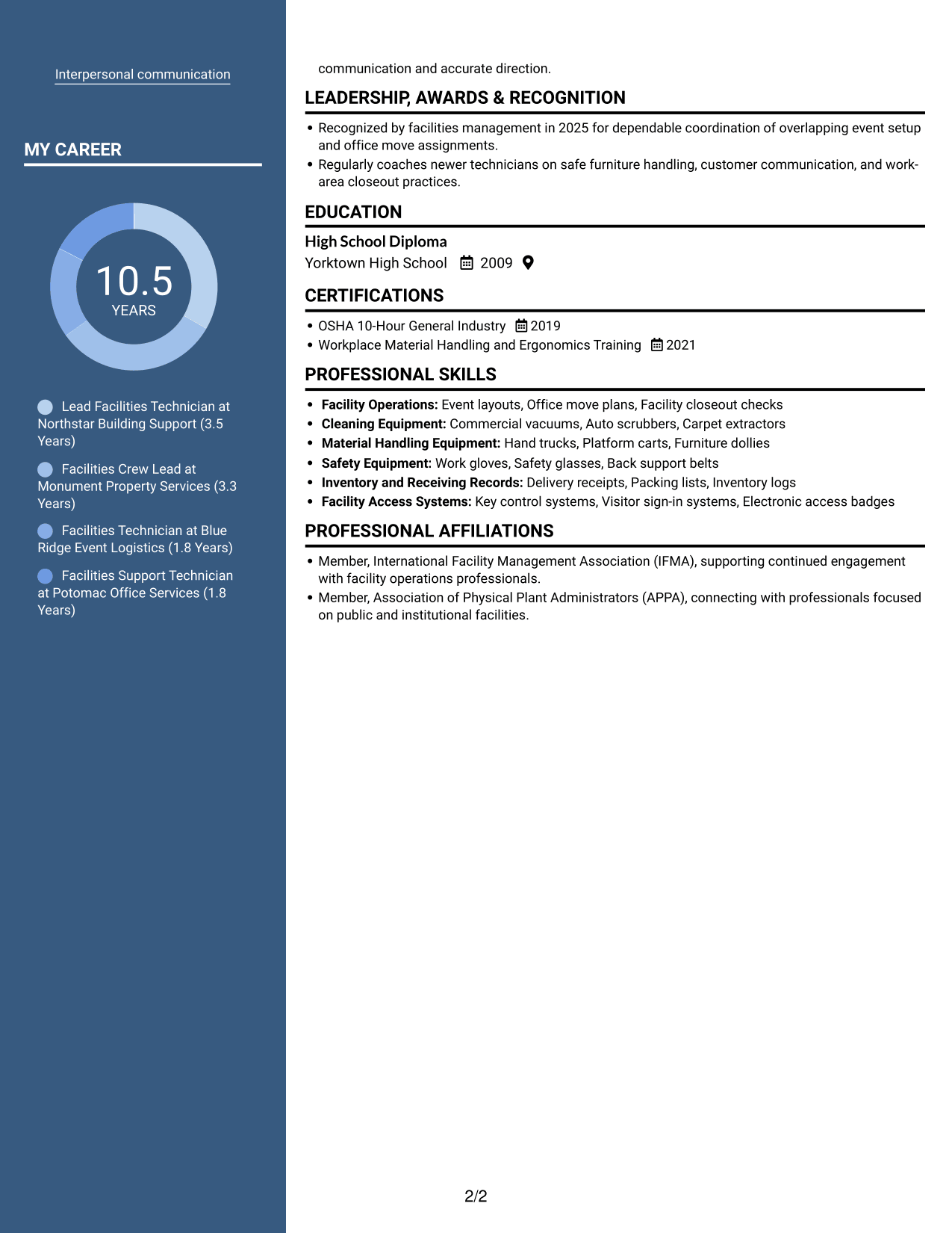 Resume example — page 2