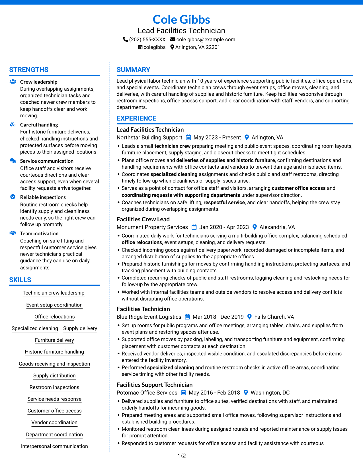 Resume example — page 1