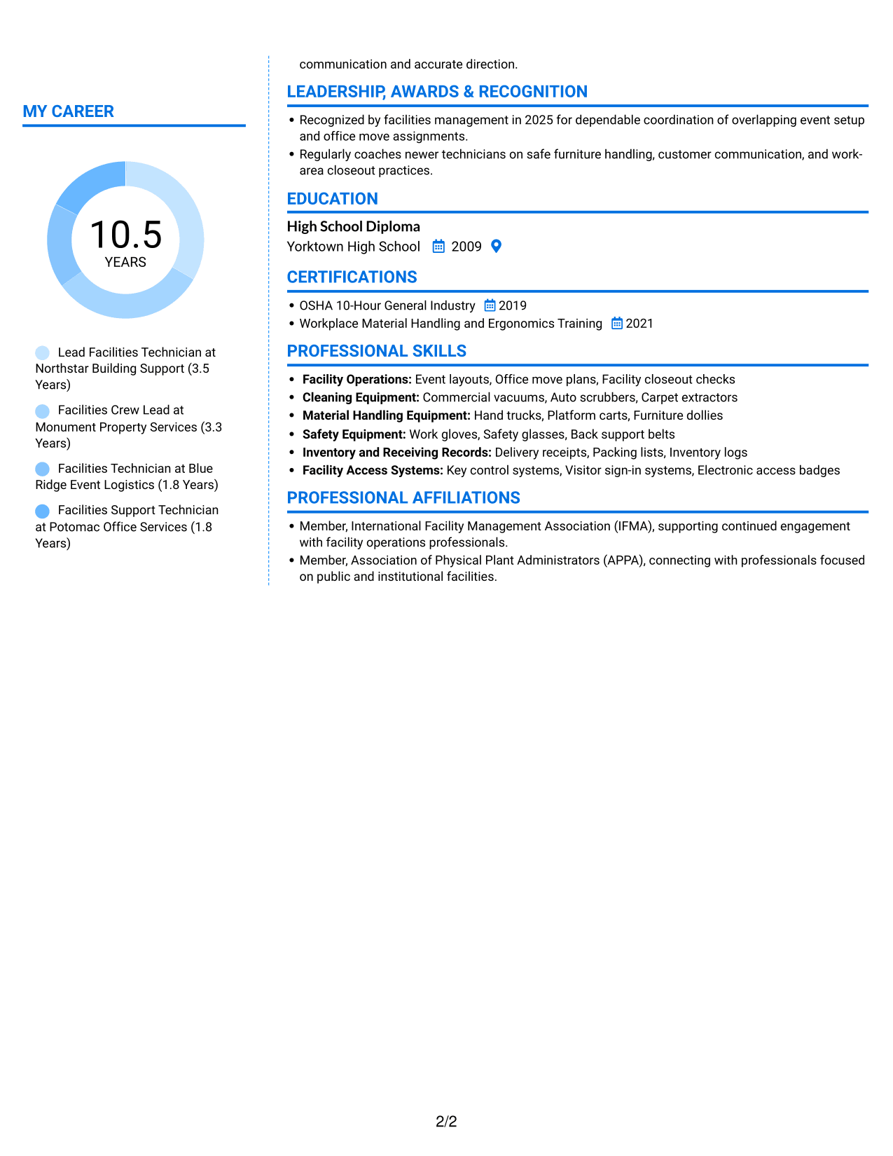 Resume example — page 2
