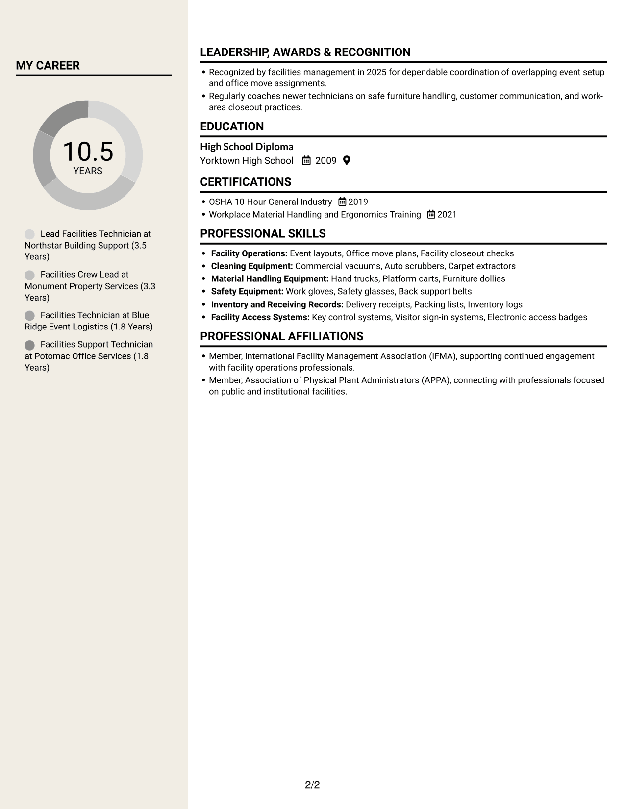 Resume example — page 2