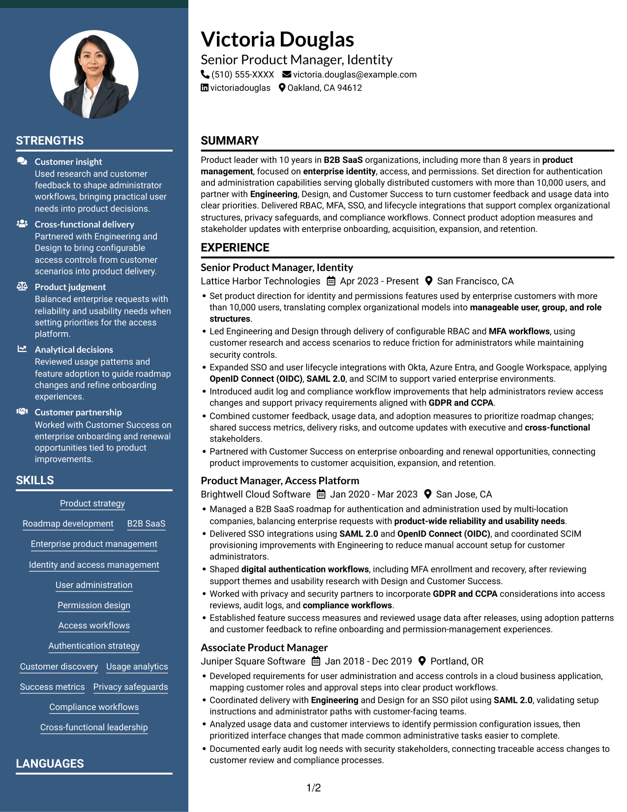 Resume example — page 1