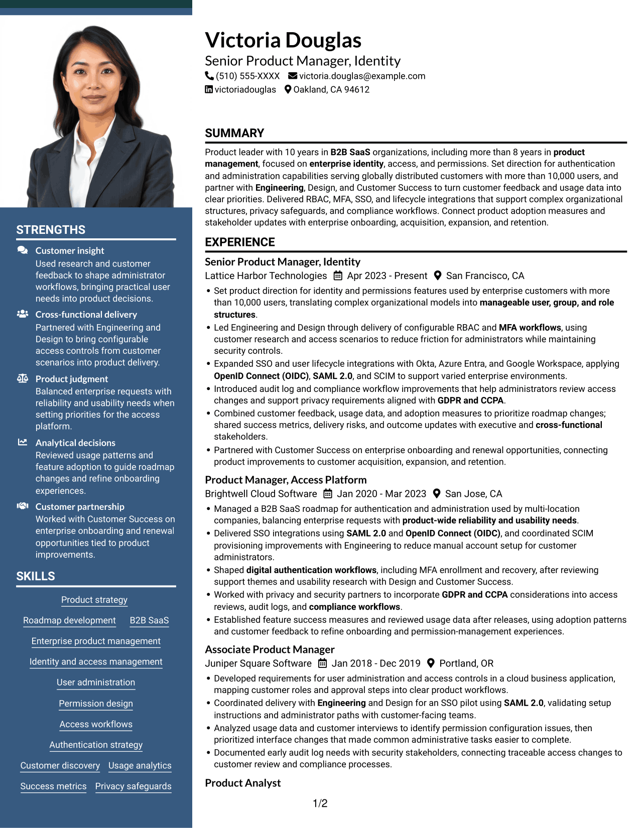 Resume example — page 1