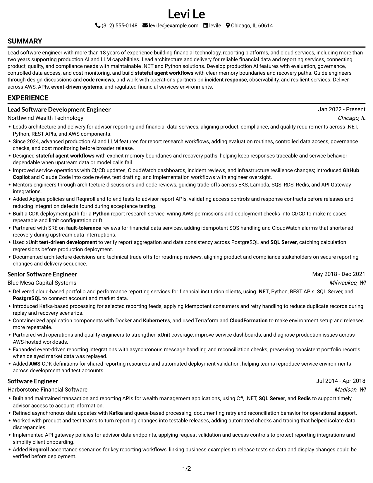 Resume example — page 1