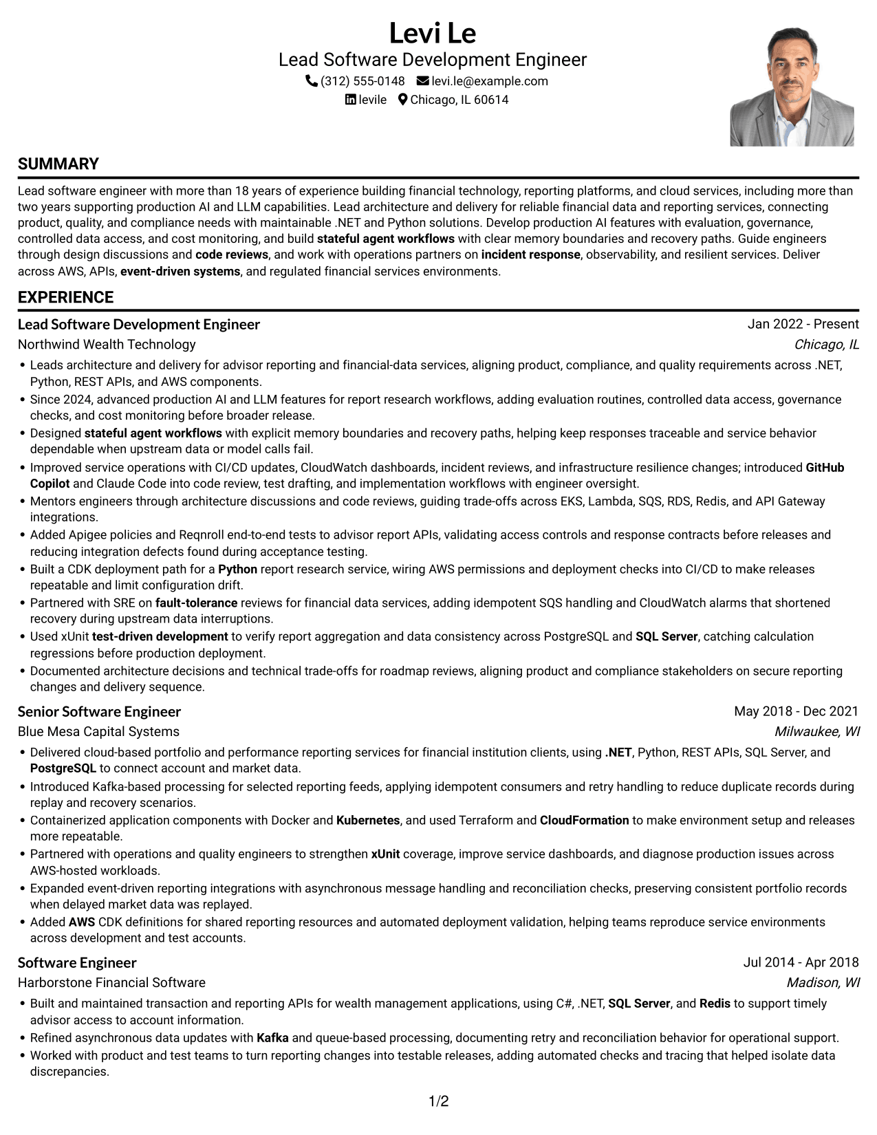 Resume example — page 1