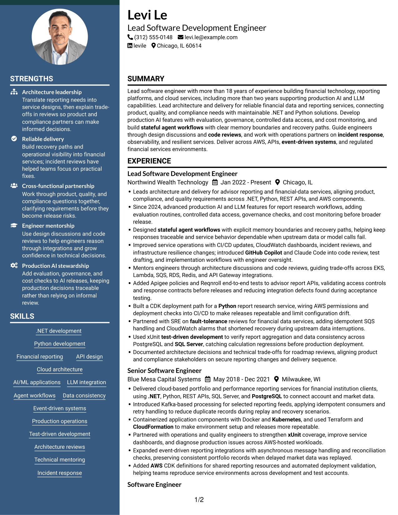 Resume example — page 1