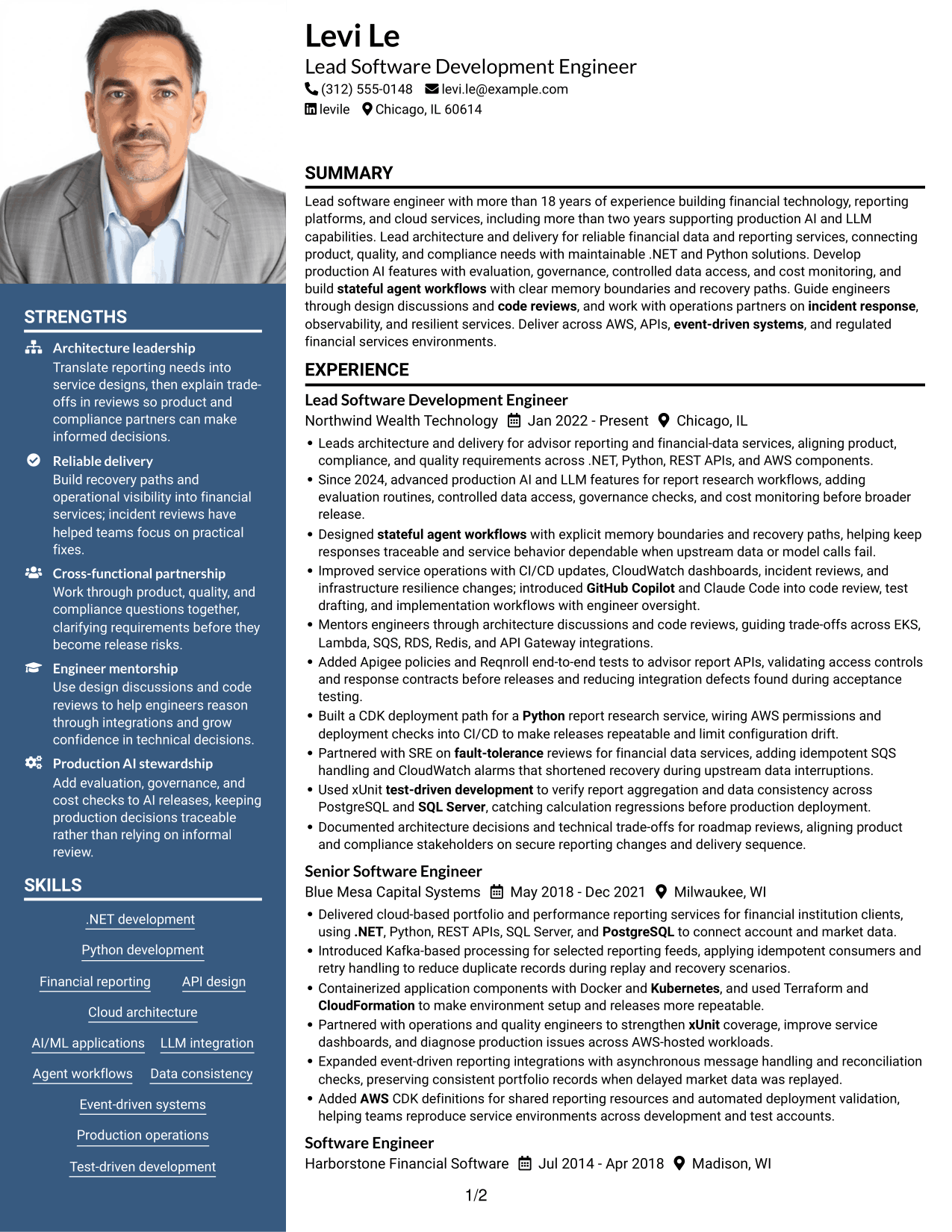 Resume example — page 1