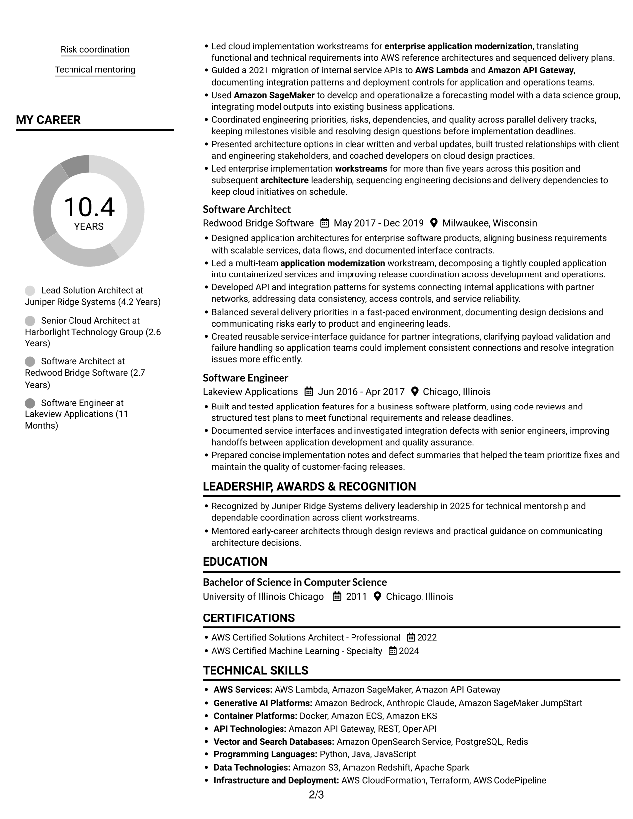 Resume example — page 2