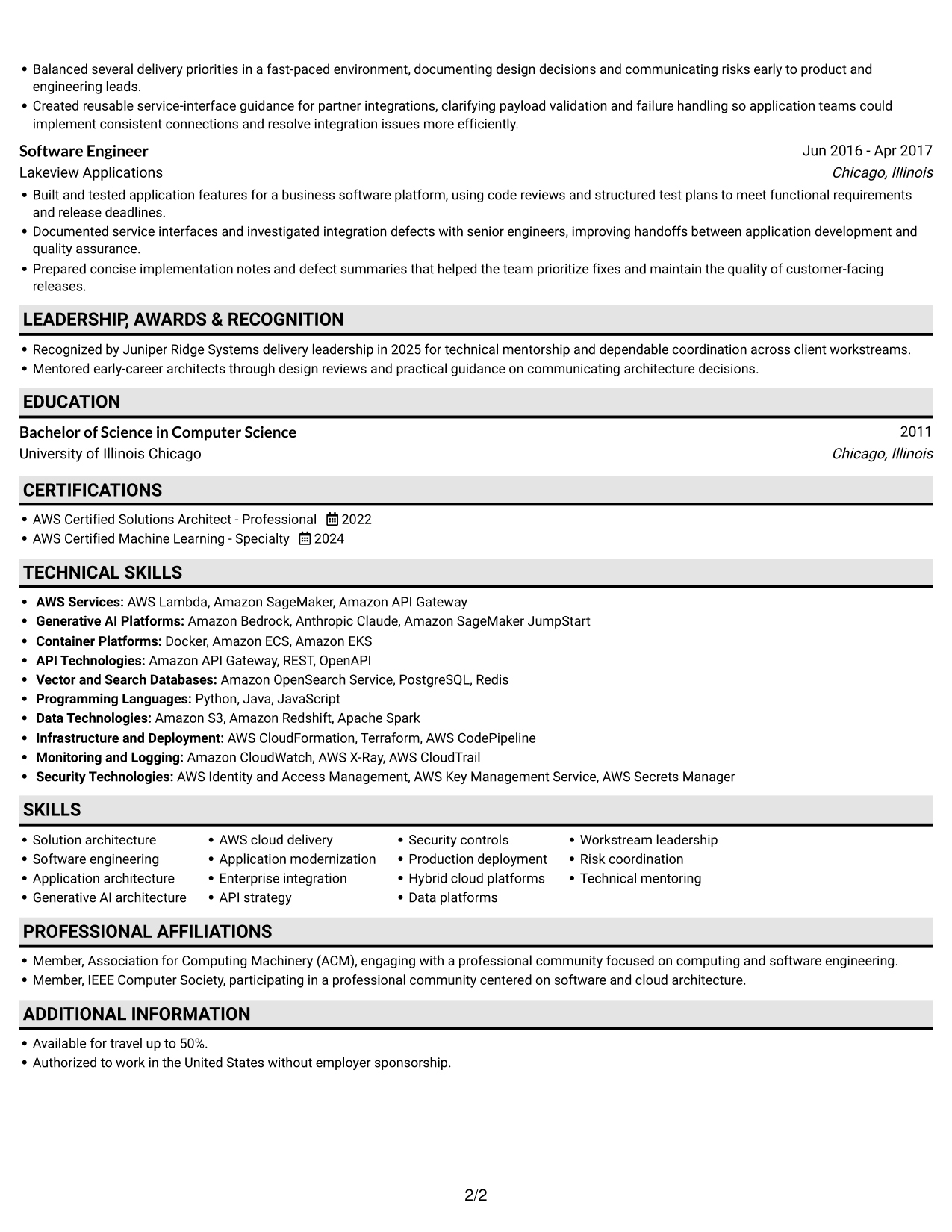 Resume example — page 2