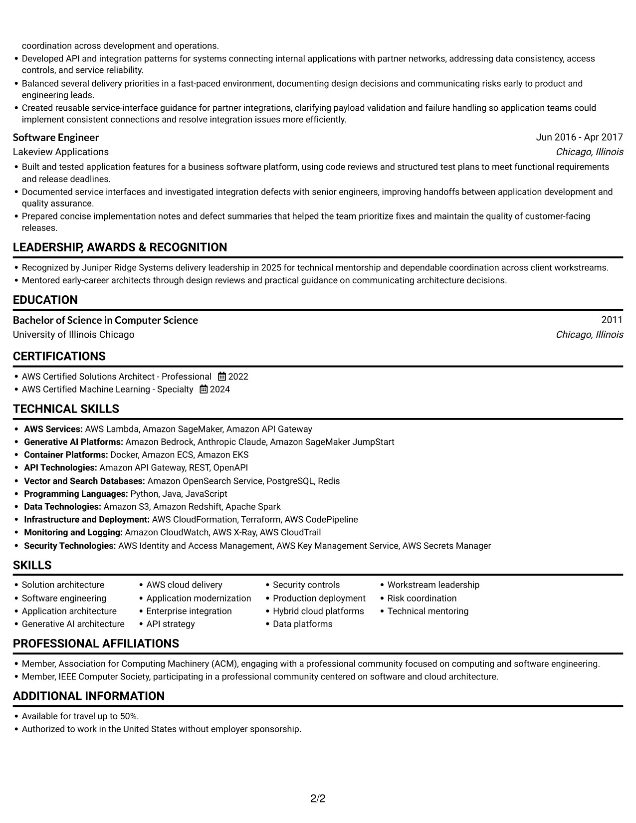 Resume example — page 2