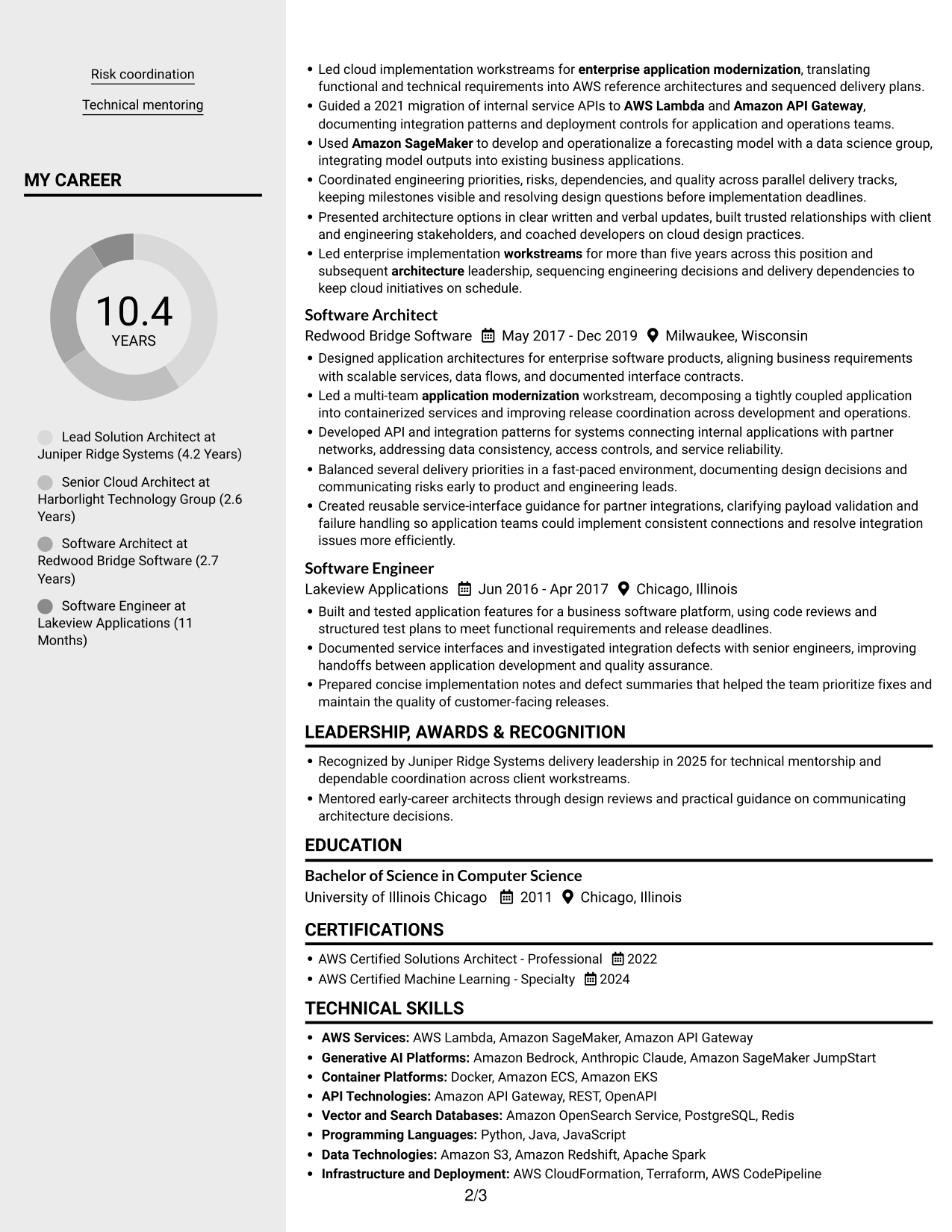 Resume example — page 2