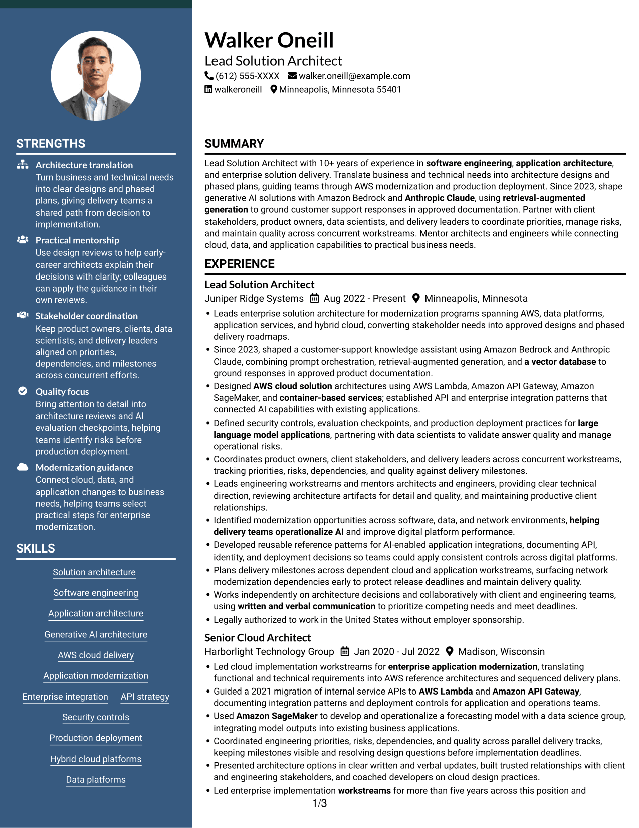 Resume example — page 1