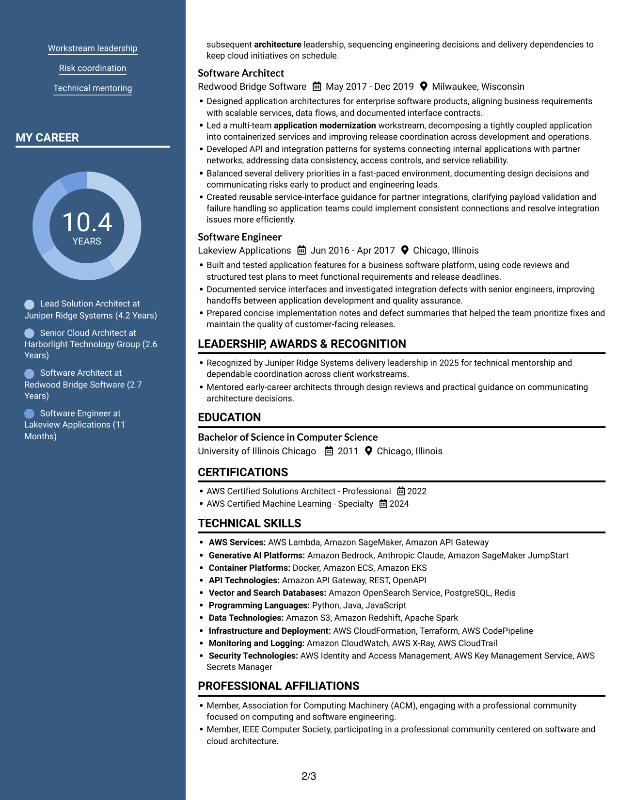 Resume example — page 2