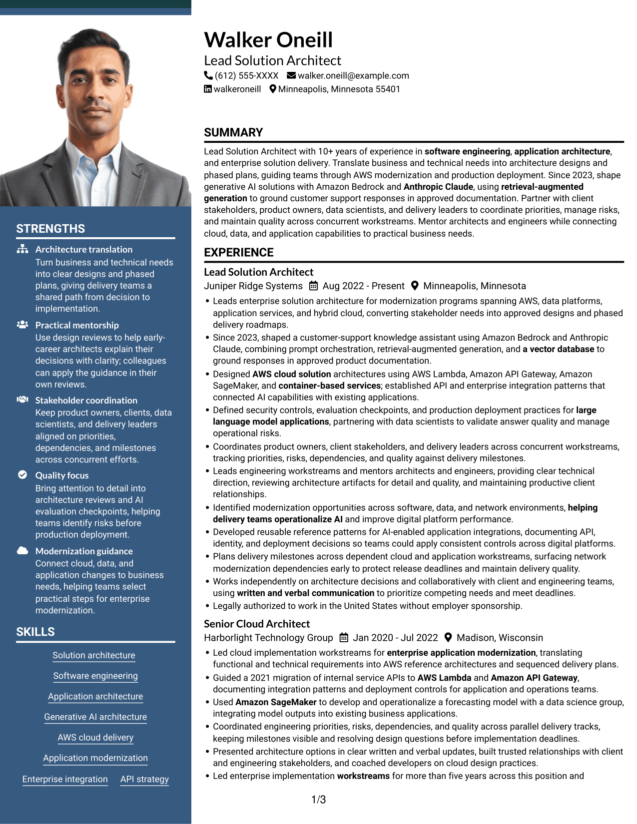 Resume example — page 1