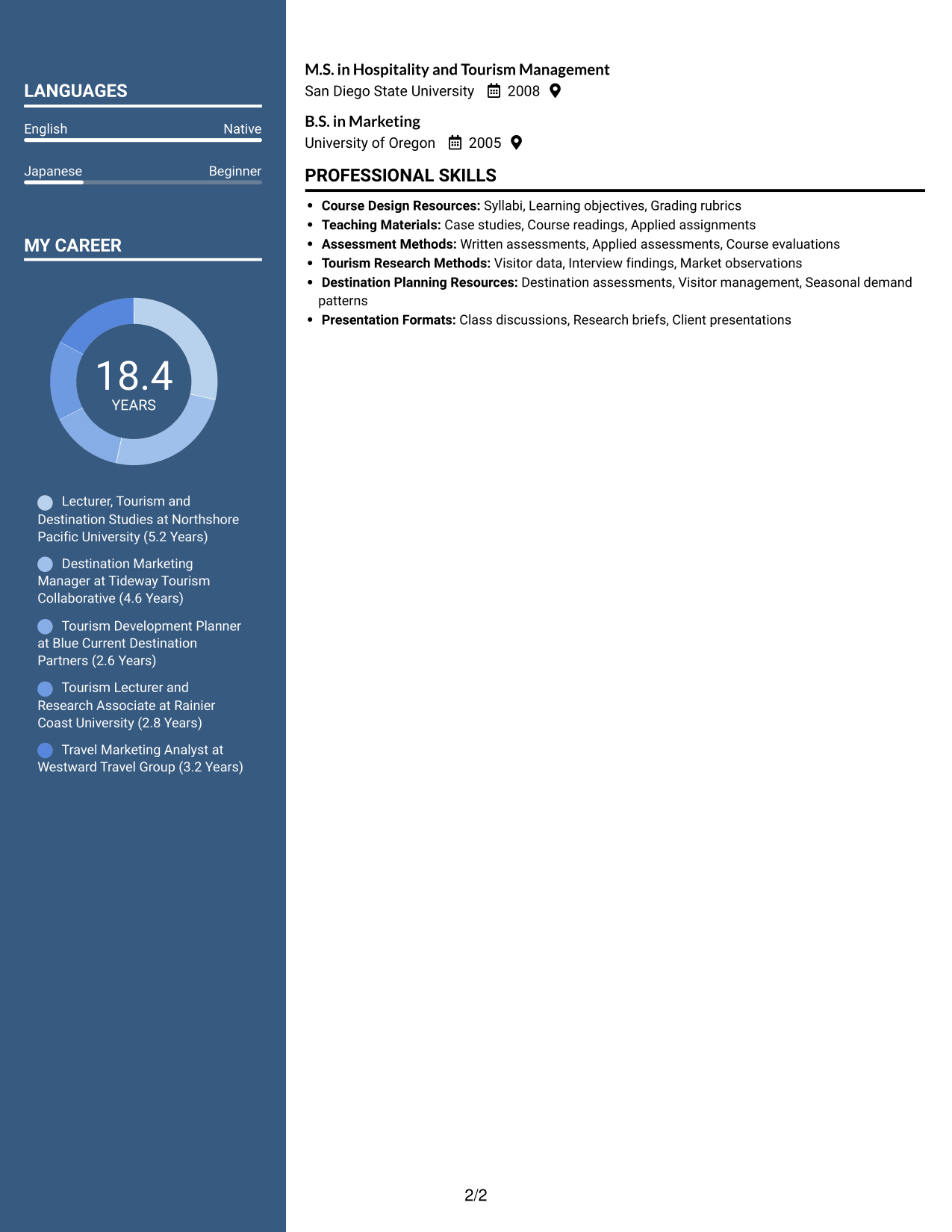 Resume example — page 2