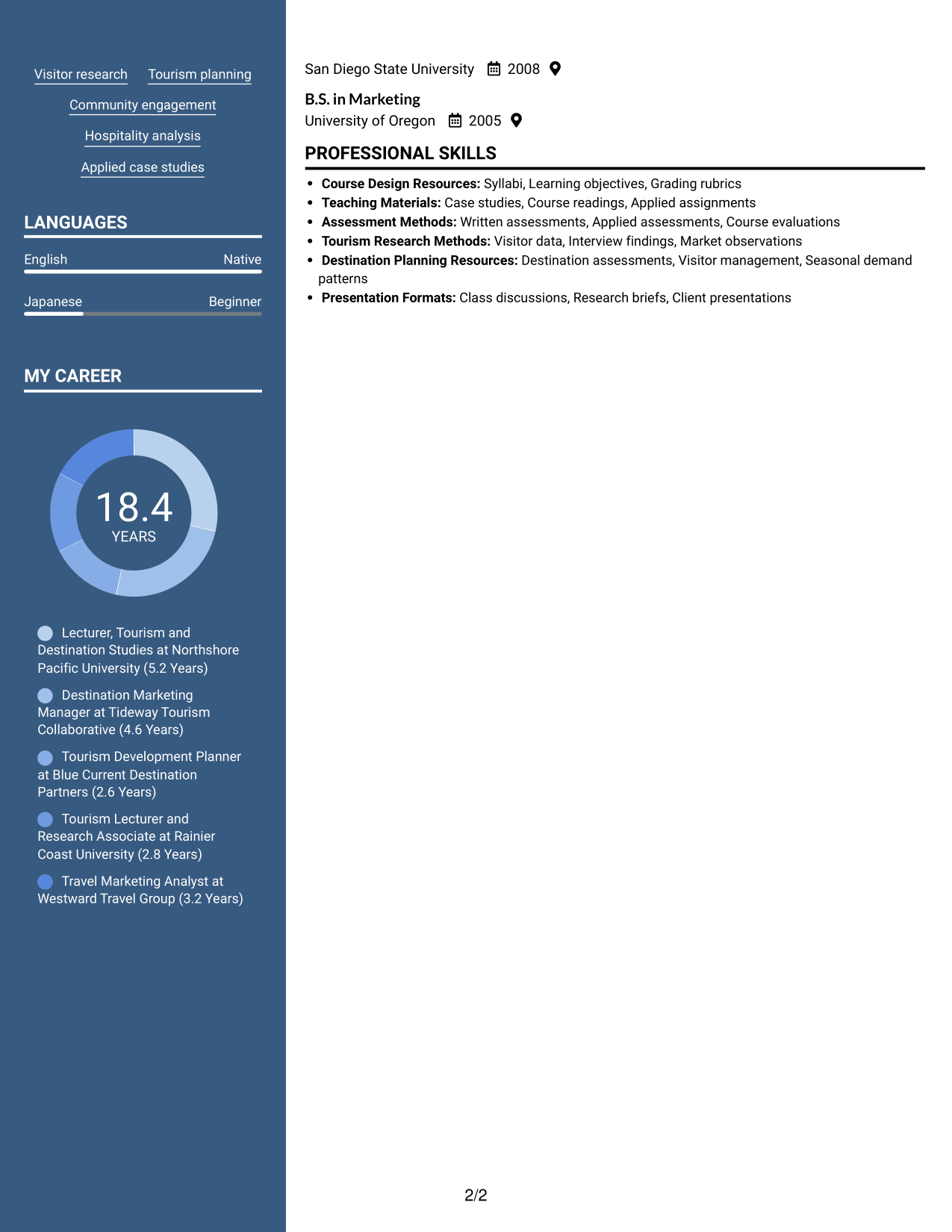 Resume example — page 2