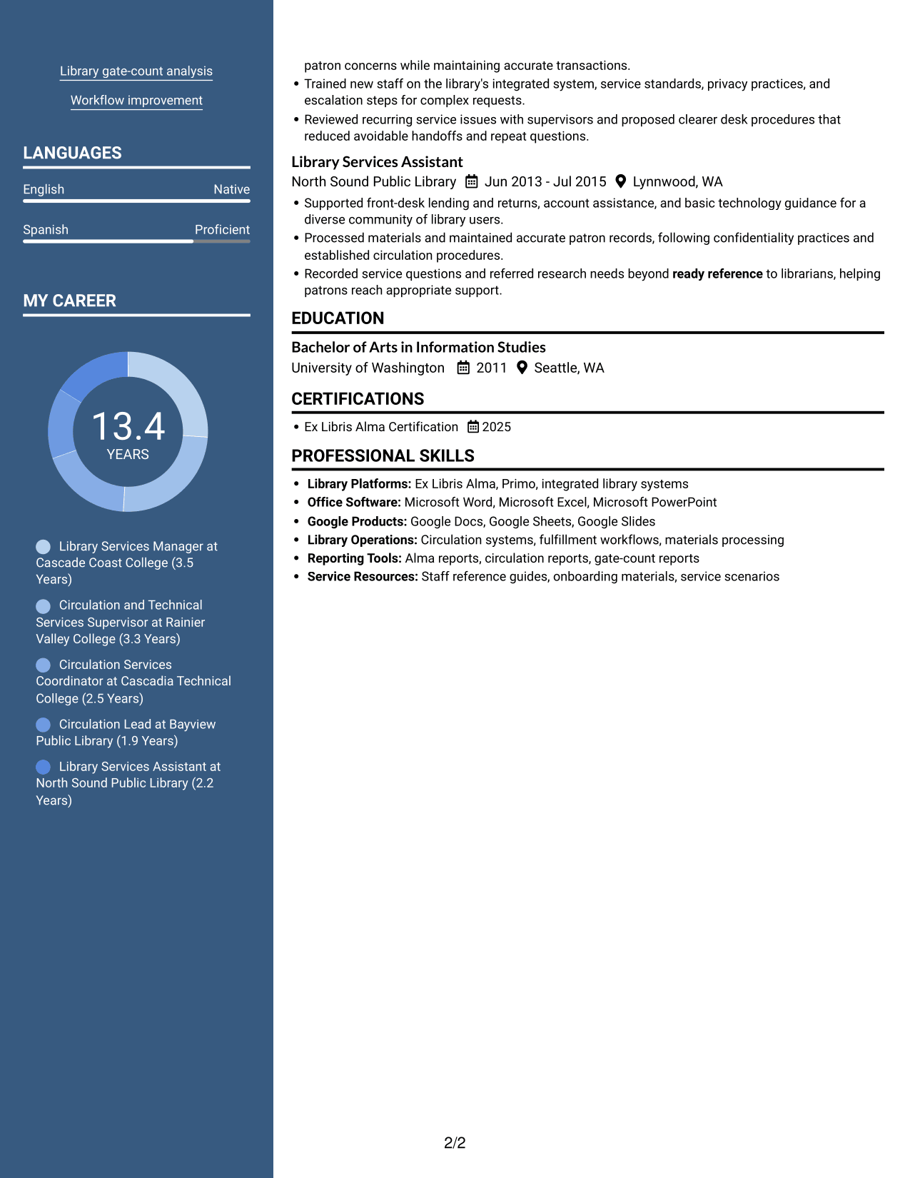 Resume example — page 2