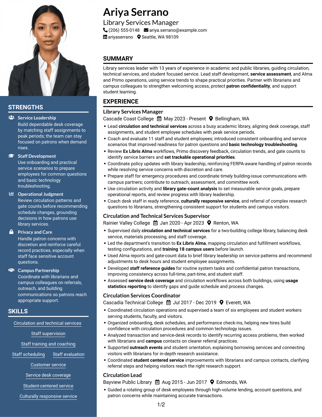 Resume example — page 1