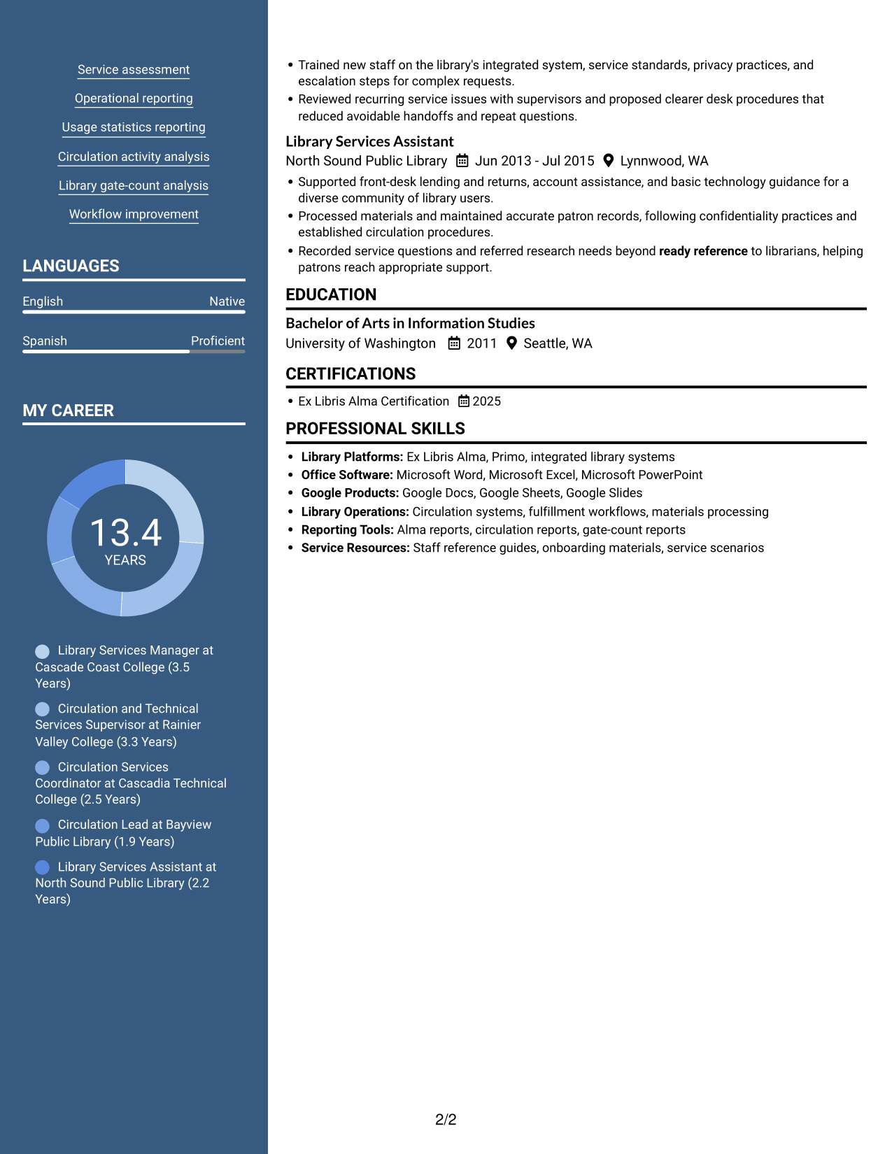 Resume example — page 2