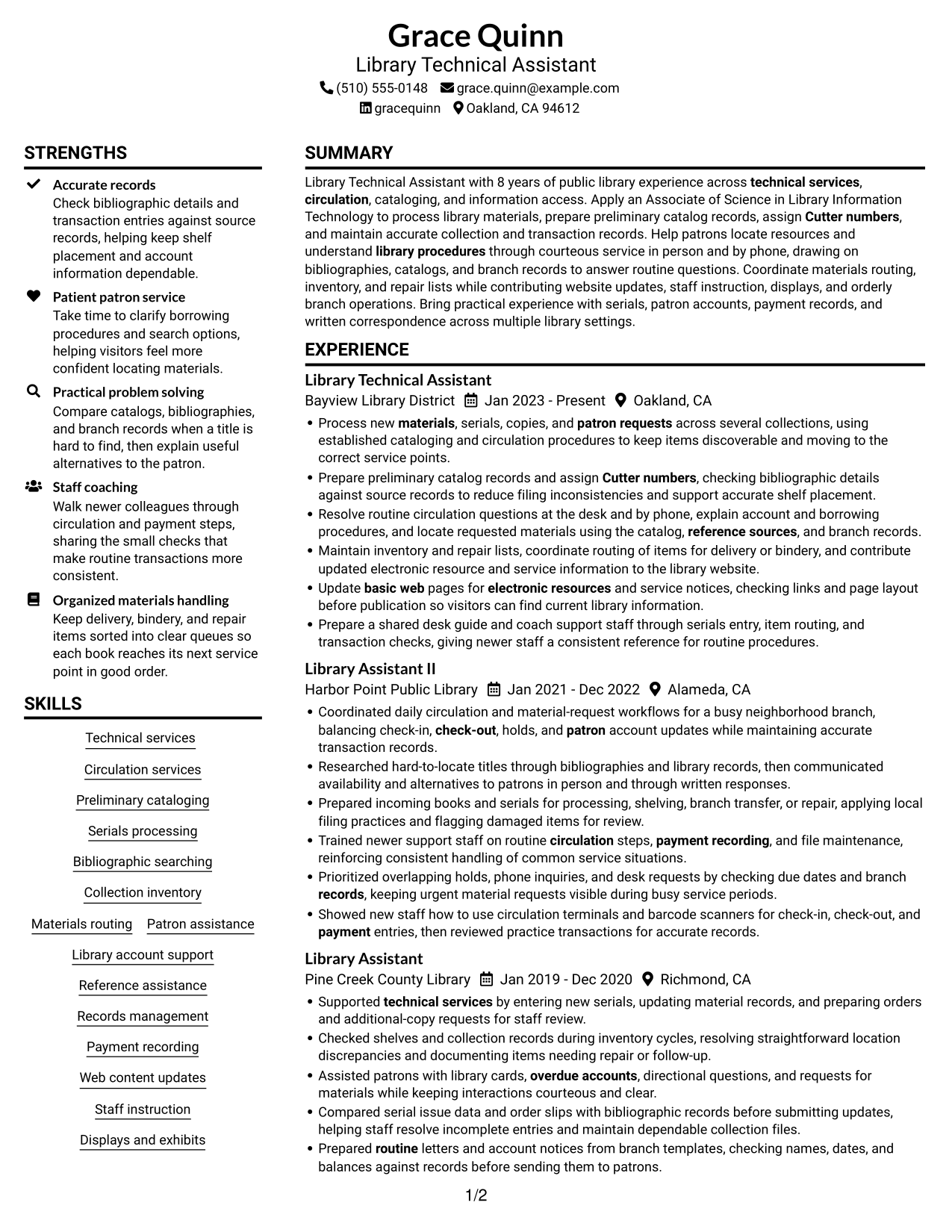 Resume example — page 1
