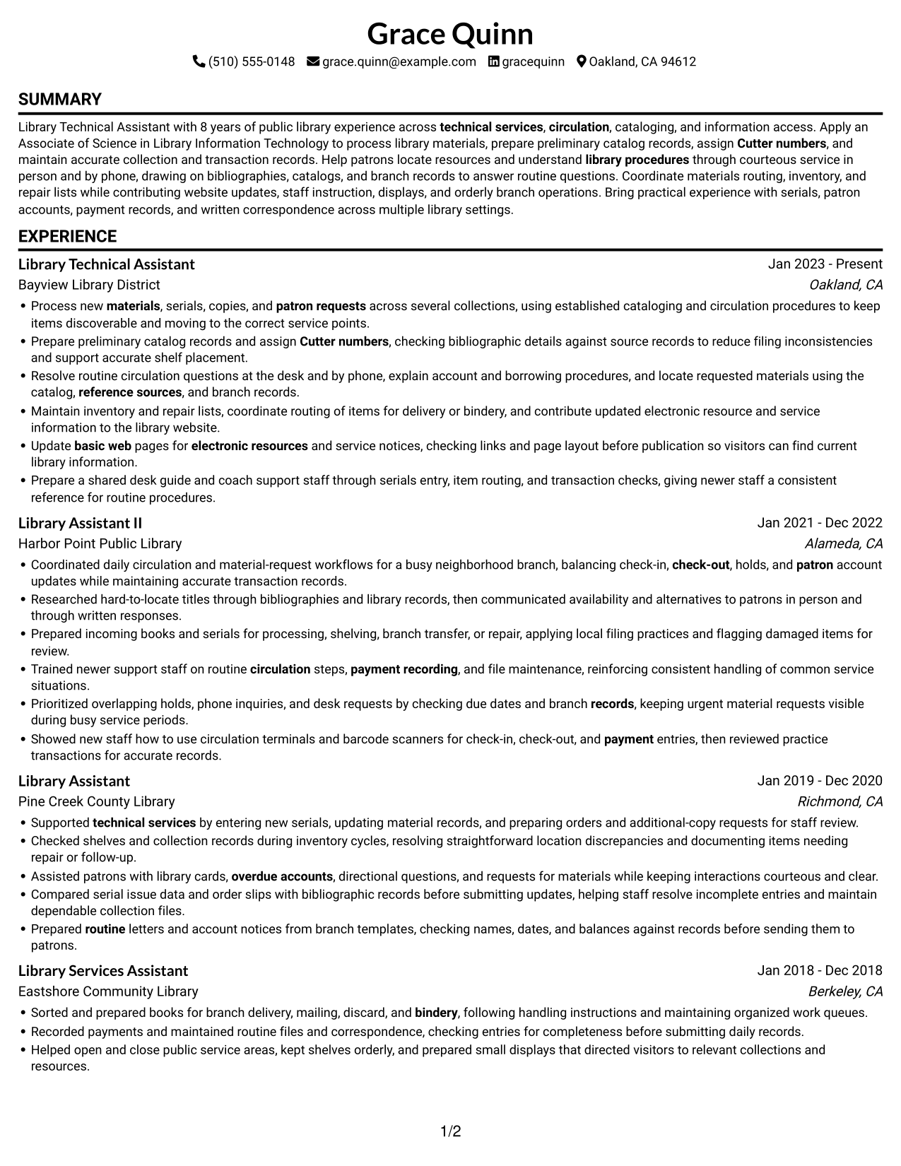 Resume example — page 1