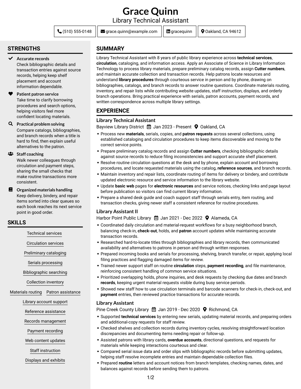 Resume example — page 1