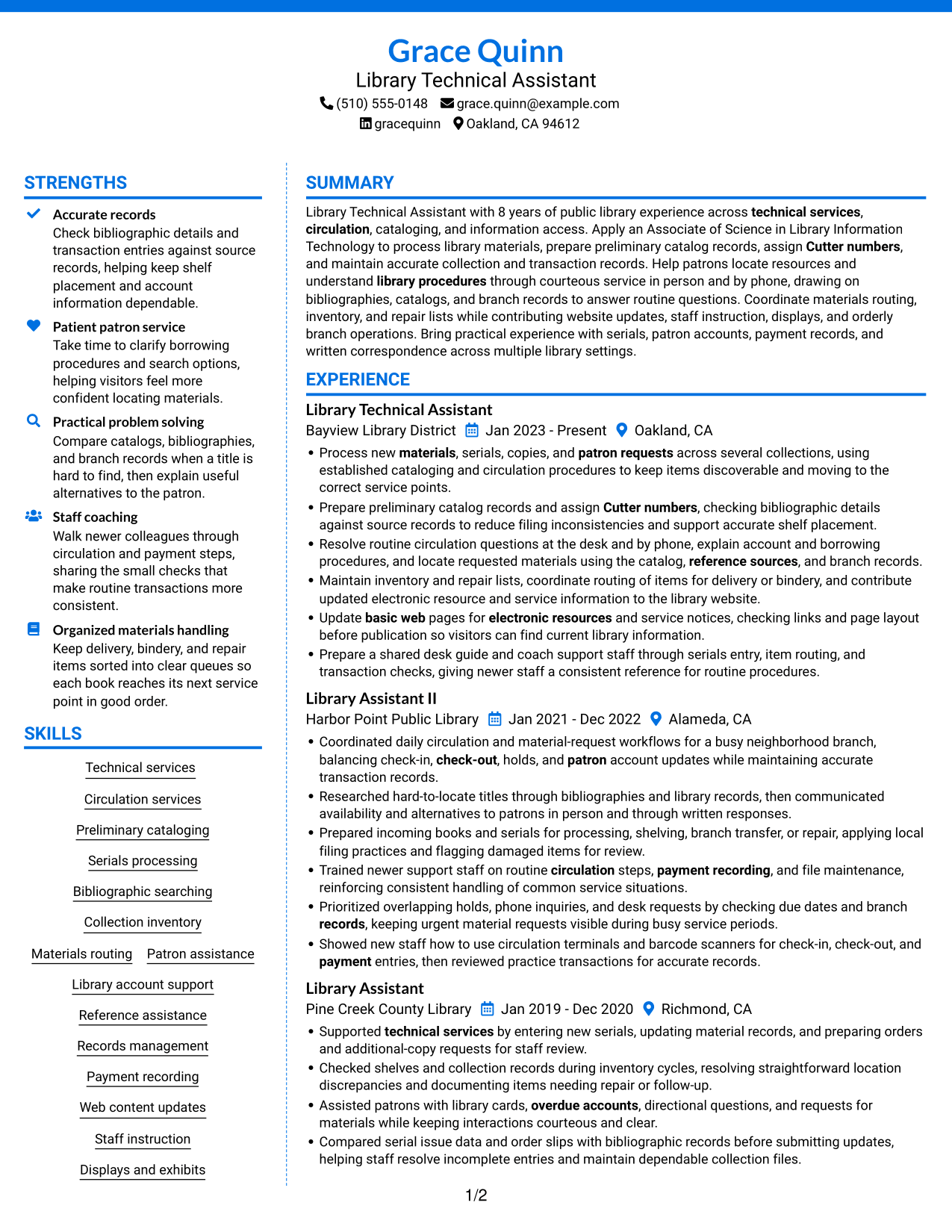 Resume example — page 1