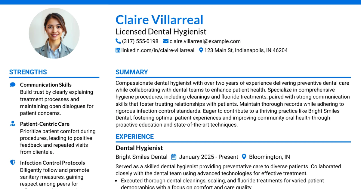33 Licensed Dental Hygienist Resume Templates with Example 2026 (ATS-Optimized)