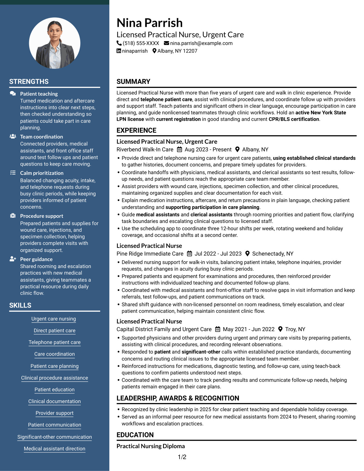 Resume example — page 1