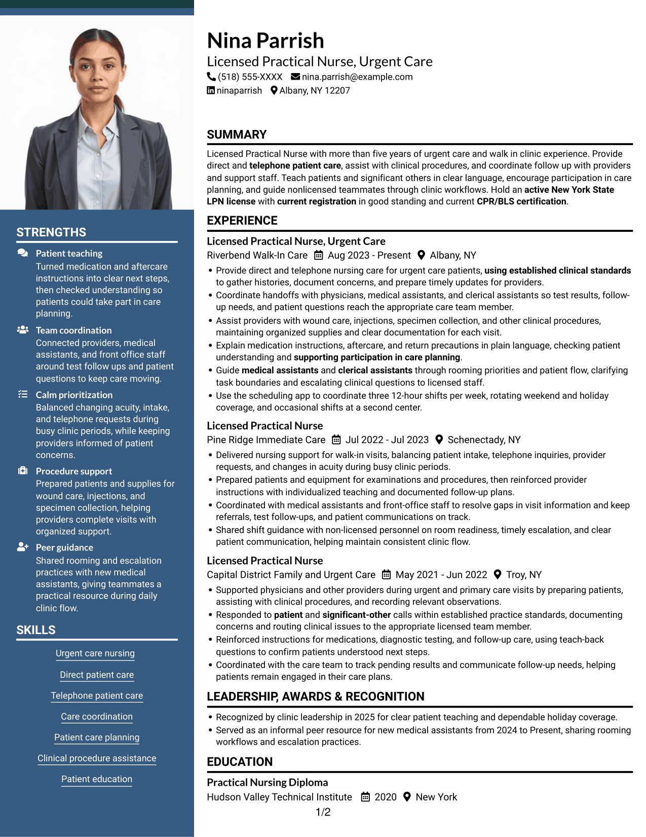Resume example — page 1