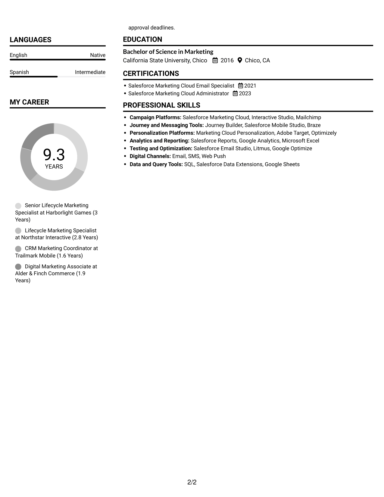 Resume example — page 2