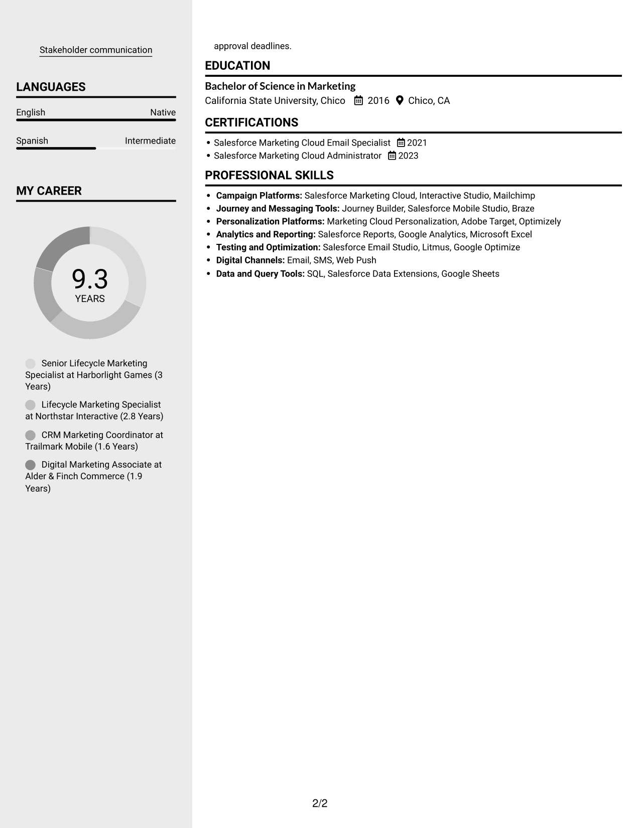 Resume example — page 2