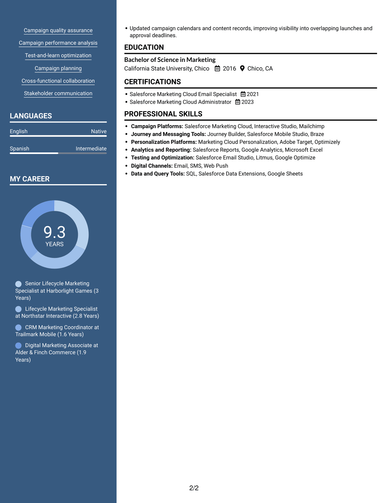 Resume example — page 2