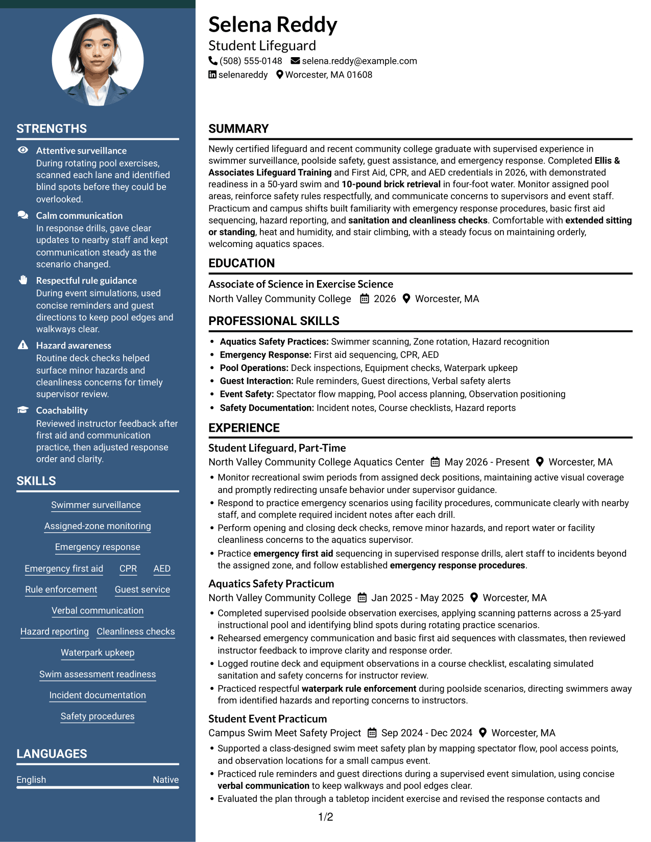 Resume example — page 1