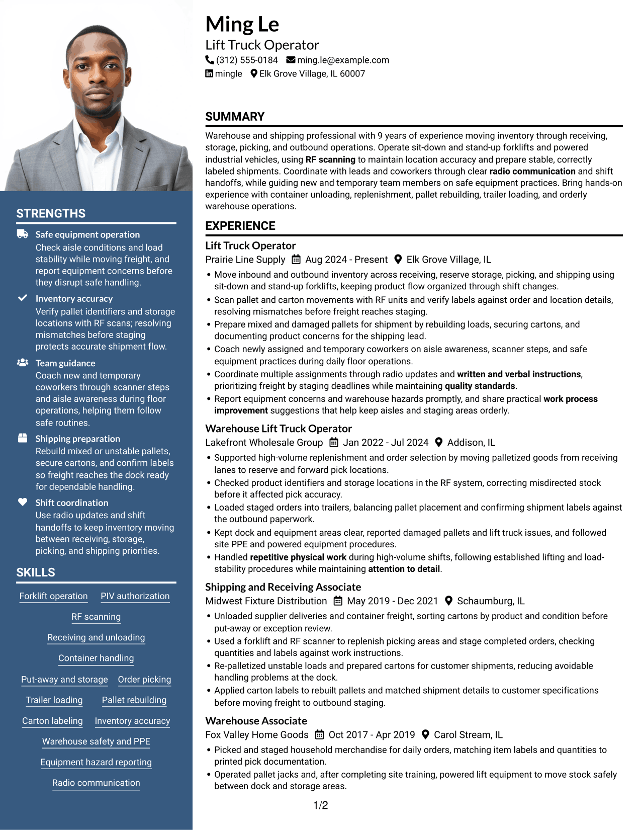 Resume example — page 1