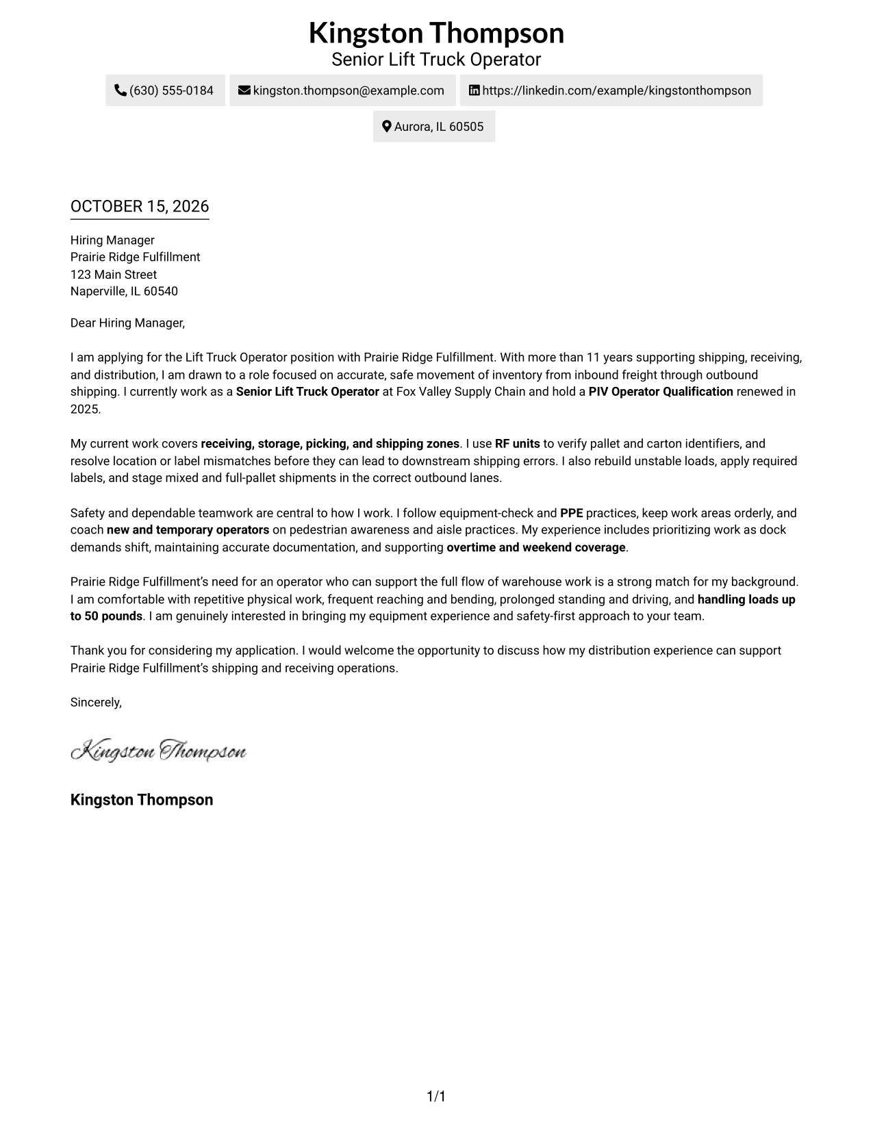 Cover letter example — page 1