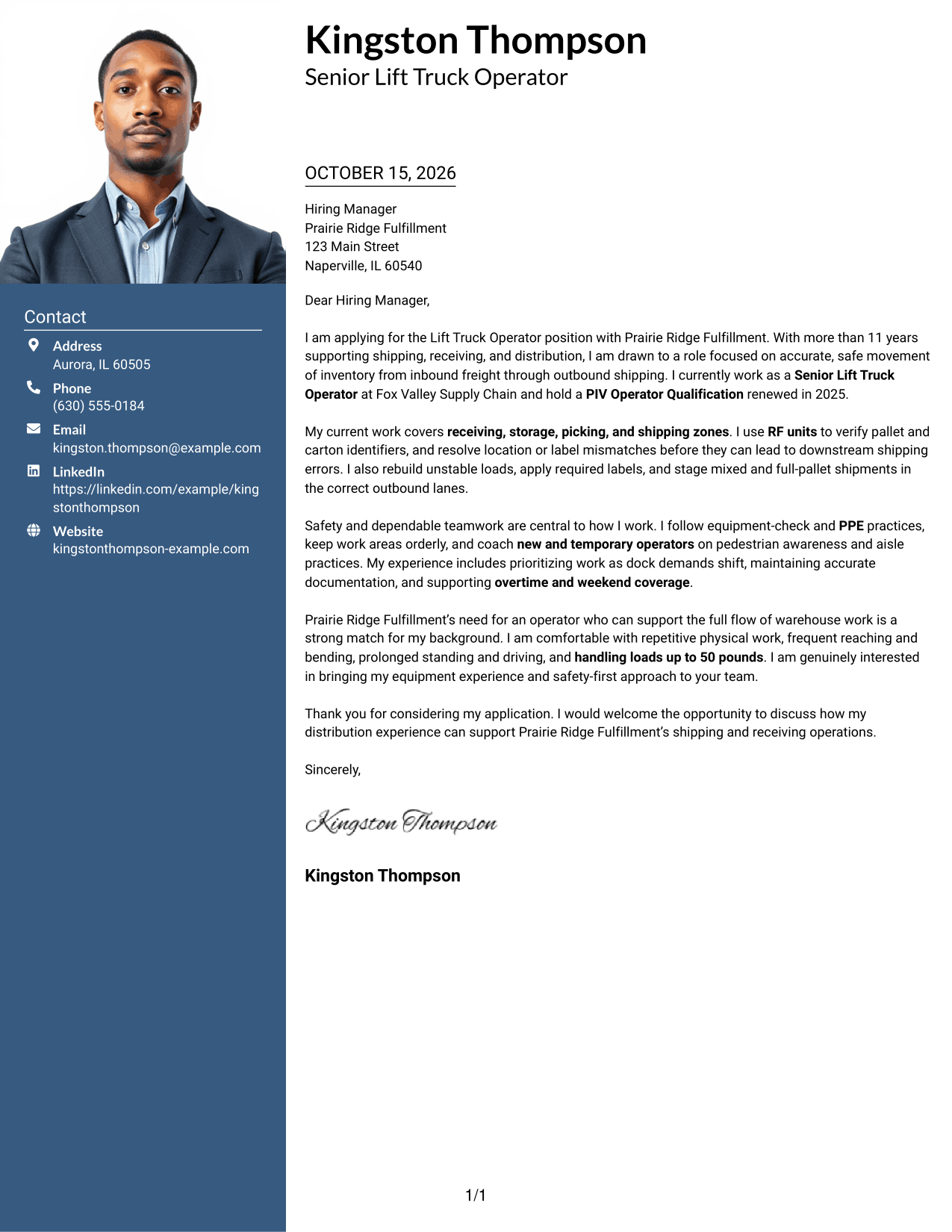 Cover letter example — page 1