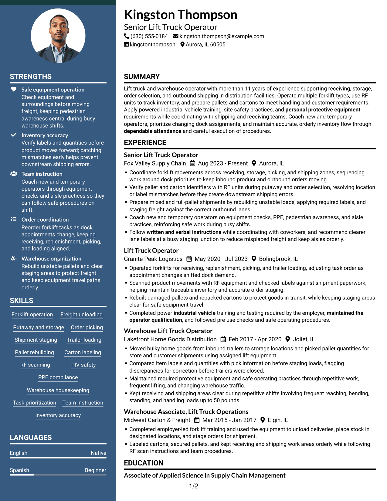 Resume example — page 1