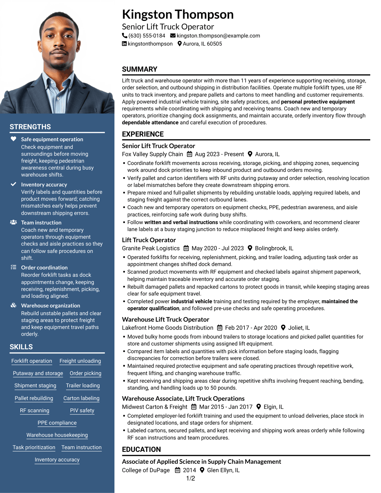 Resume example — page 1