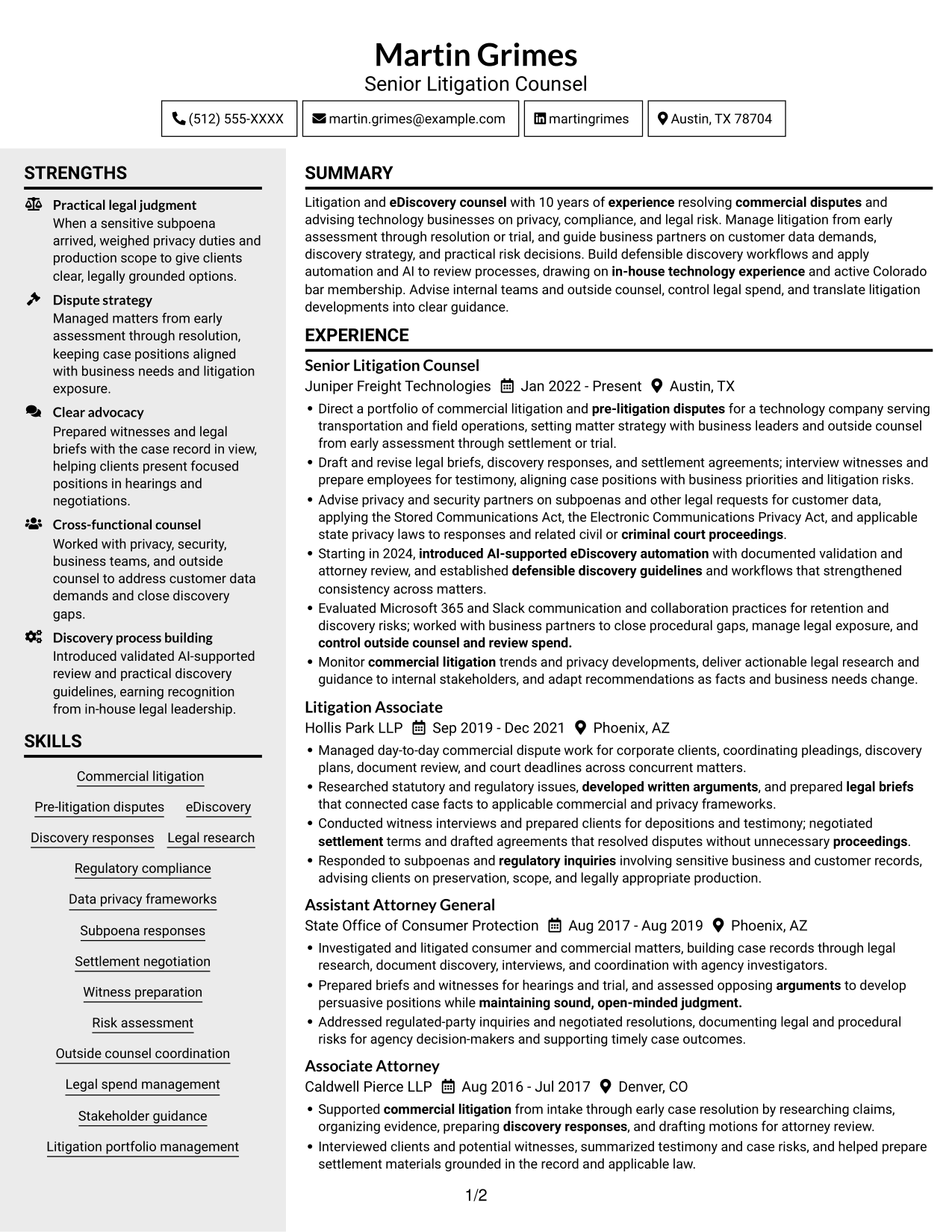 Resume example — page 1
