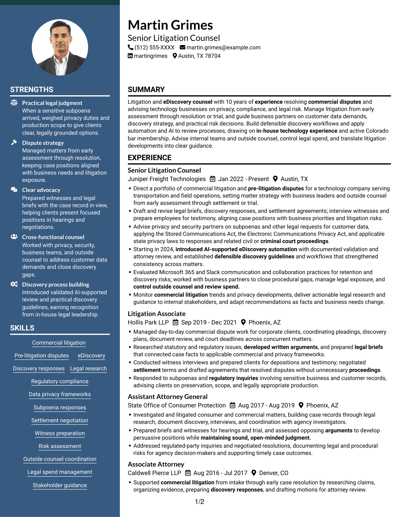 Resume example — page 1