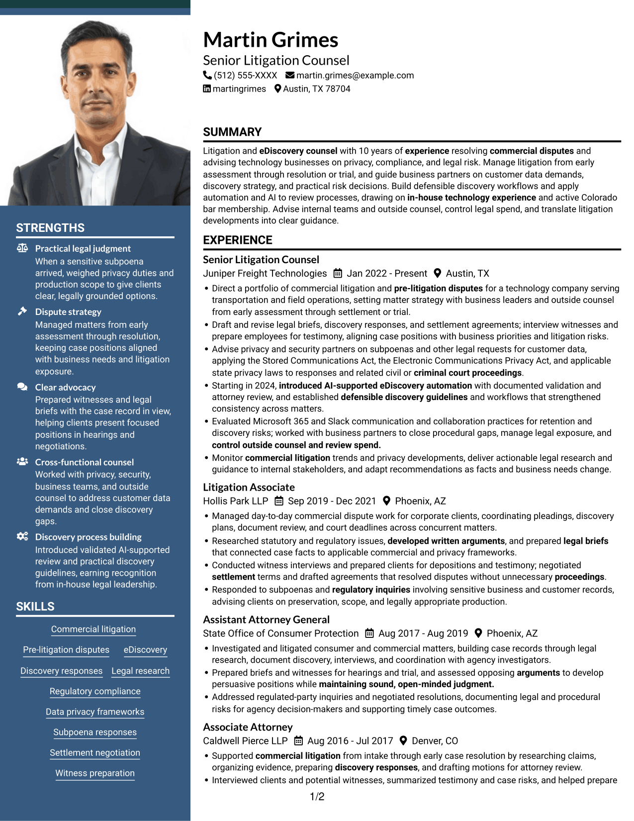Resume example — page 1